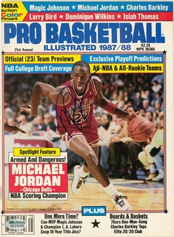 Michael Jordan Signed 1987-88 Pro Basketball Magazine (SGC & JSA)